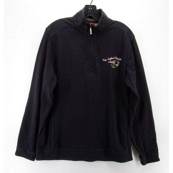 New England Patriots Sweatshirt Medium Tommy Bahama NFL 1/4 Zip Knit - Picture 1 of 13